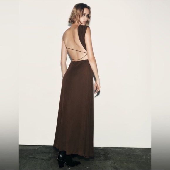 Zara Draped Asymmetric Dress Size X-Large NWT Limited Edition XL Bloggers Fav - Picture 5 of 9